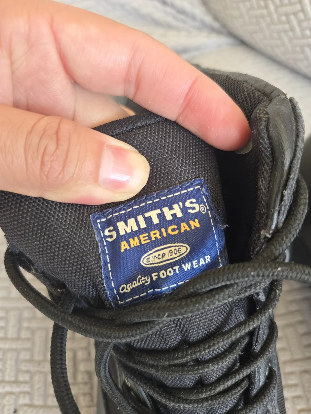 SMITH Black Tactical Work Boots - Lace-Up Ankle Support